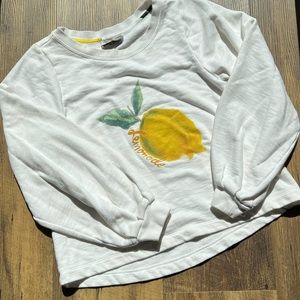 Anthropologie Saturday Sunday brand cream lemon sweatshirt small white yellow